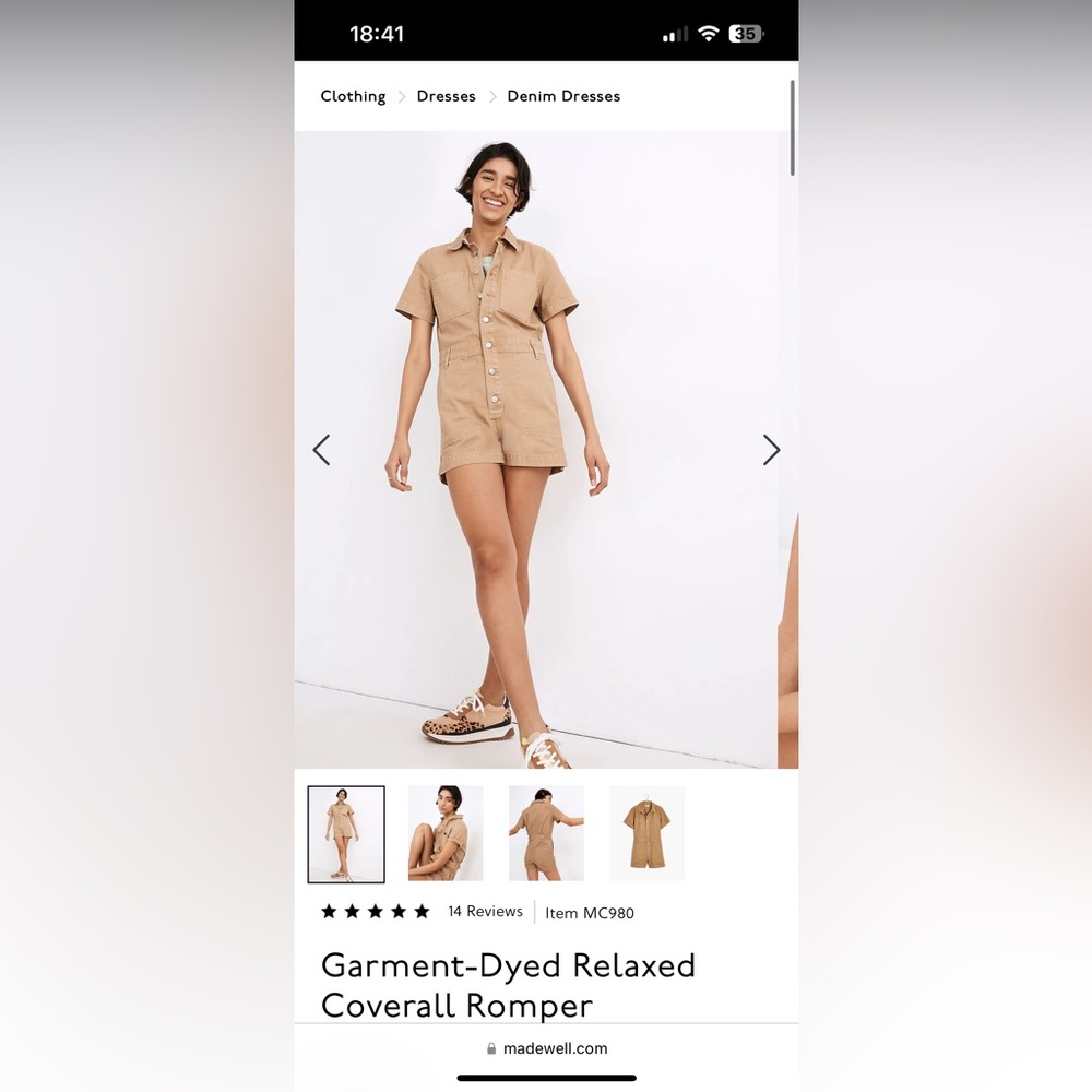 Madewell coverall romper - khaki